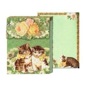  Punch Studio Note Pad Pocket Cameo Kittens (3 Pack)