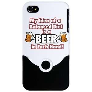 iPhone 4 or 4S Slider Case White My Idea of a Balanced Diet is a Beer 