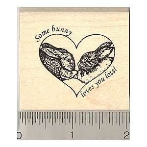   Some Bunny Loves you Lots Heart Rubber Stamp Arts, Crafts & Sewing