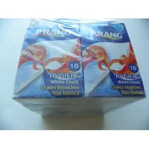  Prang Hygieia White Chalk  Pack of Ten Boxes with 10 
