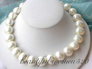 big 17 19mm rice white south sea shell pearl necklace  