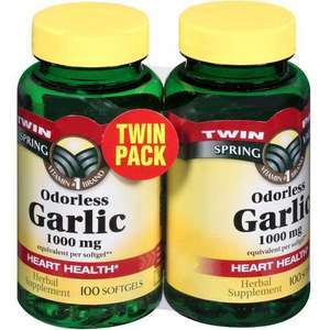 Odorless Garlic 1000 mg, 200 Softgels   Spring Valley  