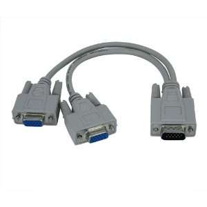  2 MONITORS TO 1 PC VGA/HD15 Y Splitter Cable Adapter Electronics