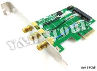 Mini PCI E to PCI E Adapter Wireless Network 3 Antenna  
