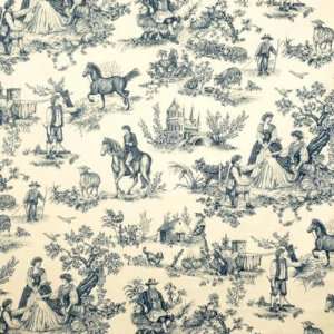  Cavalier Toile Blue On Cream Indoor Upholstery Fabric 