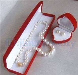 NEW Fine 8 9MM White Akoya Pearl Necklace+Earring JN611  