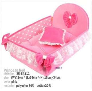 NEW Pink Princess Pet Dog Cat Soft Bed House Medium  