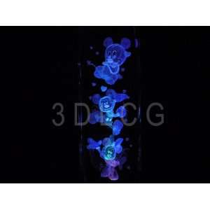  Mickey & Minnie Mouse 3D Laser Etched Crystal 6 Inch 