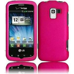 Pink Rubberized Hard Case Phone Cover LG Enlighten VS700 LS700 Optimus 