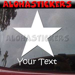 Custom PLAIN STAR Vinyl Decal Car Window Sticker ST12C  