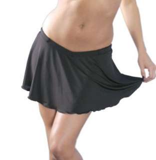 SLINKY Blk Microfiber Mini Skirt w/Attached Thong 1X 2X  