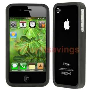 ACCESSORY for Apple iPhone 4S 4 G BLACK COVER+CHARGER+PRIVACY FILM 