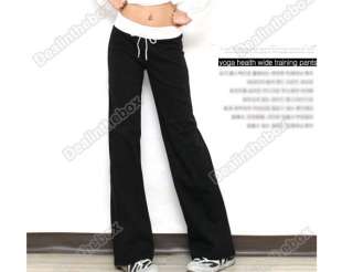 Lady Yoga Sport Drawstring Pants Cotton Lie Fallow Stylish Trousers 3 