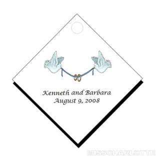 100 Personalized Wedding Diamond Gift Hang Tag Favors  