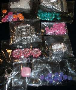 plastic bead kit silver fairy charms jewelry making spacer lot loose 
