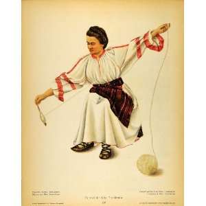  1937 Folk Costume Romanian Woman Alba Romania Print 