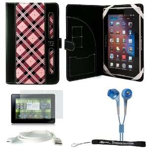 Pink Plaid and Checker Protective Slim and Durable Professional Faux 