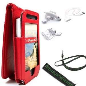  (5 in 1 iphone 3G Package) Deluxe Red Carrying case for iphone 