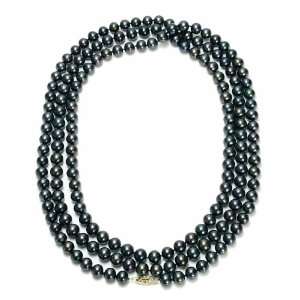   Peacock Black Freshwater Cultured Pearl AA Grade 8.5 9mm Necklace, 60