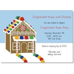   Gingerbread House Christmas Party Invitations