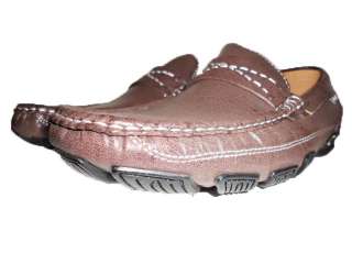 NEW MEN BROWN PU LEATHER COMFY DRIVING CASUAL SHOES MOCCASINS SLIP ON 