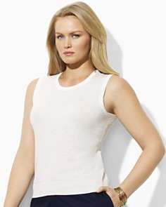 Lauren Ralph Lauren Plus Size Sheela Sleeveless Crewneck Shell