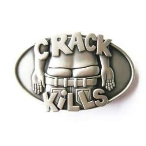  Crack Kills Pewter Belt Buckle