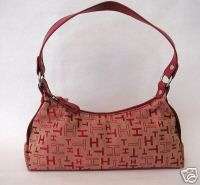 Tommy Hilfiger Red Logo Fabric Hobo Handbags Purses  