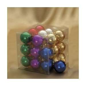  Piece Shiny Multi Colored Mini Glass Ball Christmas Ornament Set 1 