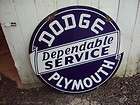 42 Dodge Plymouth Approved Service 2 Sided Original Porcelain Sign 