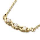     14k Gold modern 1.0 cts. three stone pendant on 18  cable chain