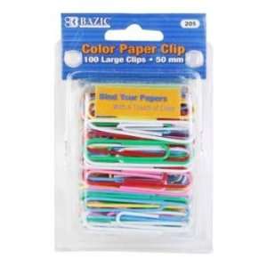 Bazic Large (50mm) Color Paper Clips (100/pack) Case Pack 