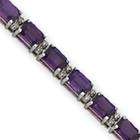 goldia 14k White Gold Amethyst & Diamond Bracelet