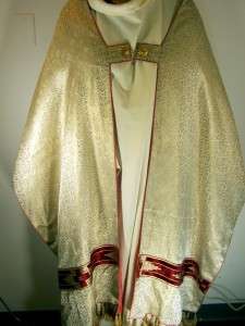 Antique Humeral Veil Vestment Gold Christ Crown Latin  