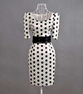 50s polka dots rockabilly pin up Stretch Pencil Dress, cocktail dress 