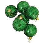Vickerman Pack of 6 Christmas Green Mirrored Glass Disco Ball 