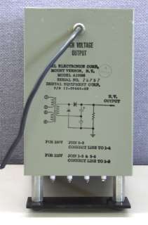 Del Electronics Corp. A10095 High Voltage Power Supply  