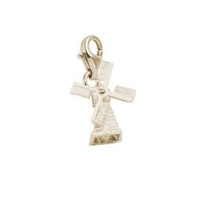  Rembrandt Charms Windmill Charm with Lobster Clasp, 14k 