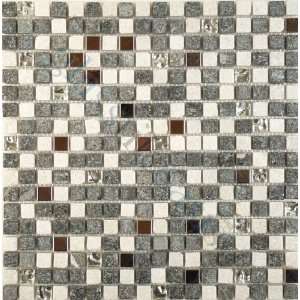 Stone Harbor 5/8 x 5/8 Grey Opulence Series Tumbled Glass and Stone 