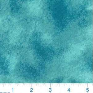   Mystic Glitter Sponged Teal Fabric By The Yard Arts, Crafts & Sewing