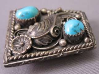 Sterling Silver 925 Native Indian Turquoise BOLO SLIDE  