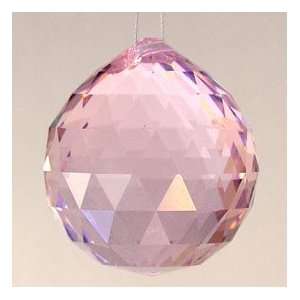  40mm Vintage Crystal Pink Feng Shui Ball Patio, Lawn 