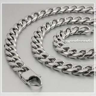   316L Stainless Steel Cool Mens Necklace Diamond Cuban Curb Chain 5M004