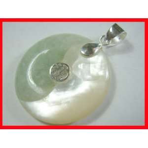  MOP Jade Solid Pendant Sterling Silver .925 Everything 