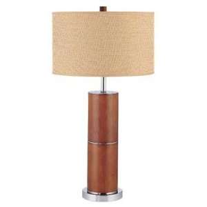 Vise Table Lamp With Rattan Shade