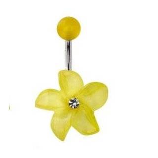 Body Accentz™ Belly Button Ring Navel Flower Body Jewelry 14 Gauge