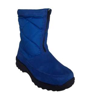   Wear POCATELLO Womens Blue Leather Front Zip Winter Snow Boot  