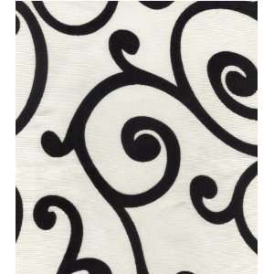  Flocked Ivory Taffeta Swirls Print Fabric By the Yard 
