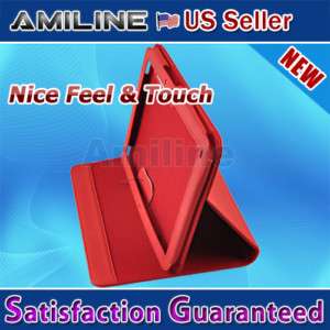Leather Case Stand Cover for Motorola Xoom Tablet red  