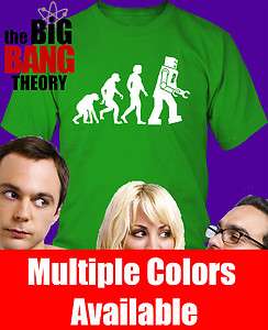 Big Bang Theory Robot Evolution Shirt NEW S 3X sheldon cooper geeky 